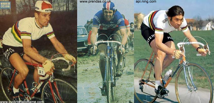 Rik van Looy, Roger de Vlaeminck and Eddy Merckx. The only three riders to have won all five monument classics.